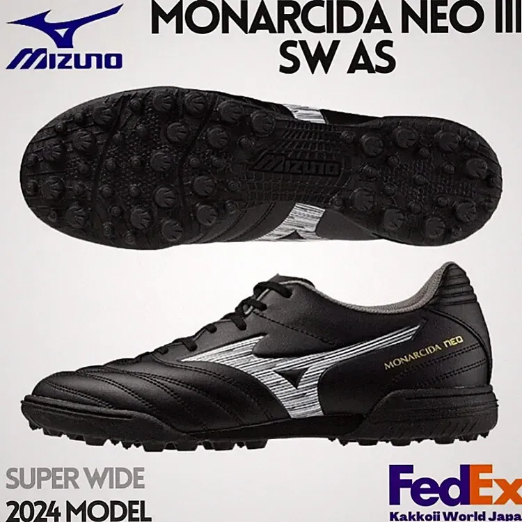 Mizuno Soccer Turf Shoes MONARCIDA NEO 3 SW AS P1GD242401 Super Wide BLACK