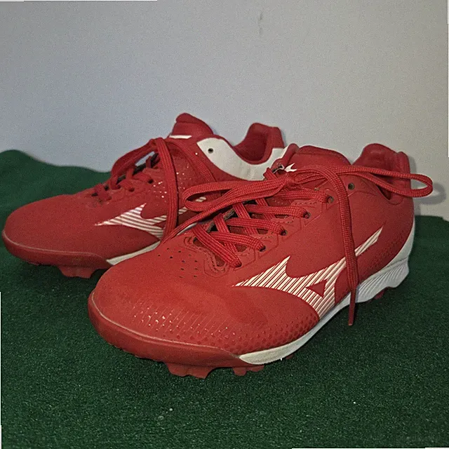 Mizuno Wave Lightrevo Youth Baseball Cleat - Red/White Size 2