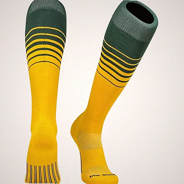 Mk Socks Breaker Fade Baseball Football Soccer Long Socks - Dark Green Gold