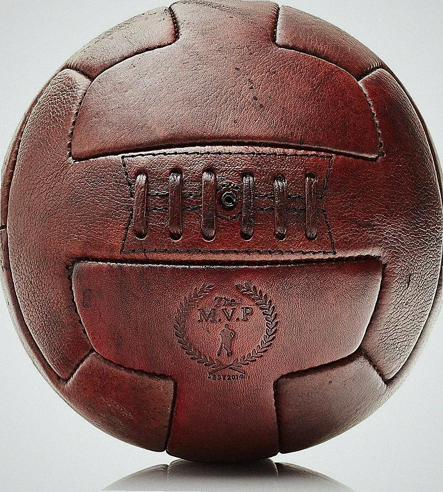 Modest Vintage Player Retro Heritage Brown Leather T Soccer Ball size 5