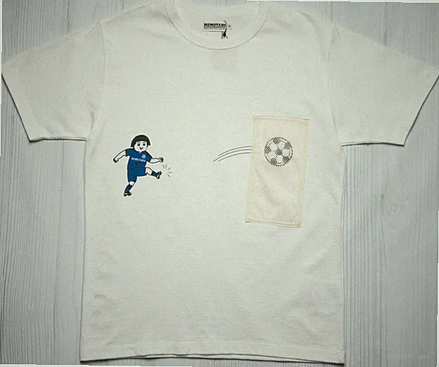 Momotaro $95 NWT Momotaro White Soccer Goal Football Slim T-Shirt 07-131 M