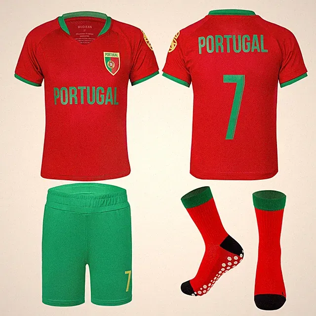 MUDJEAN Portugal T Shirt Kids Portugal Jersey for Kids Soccer Jerseys for Boys