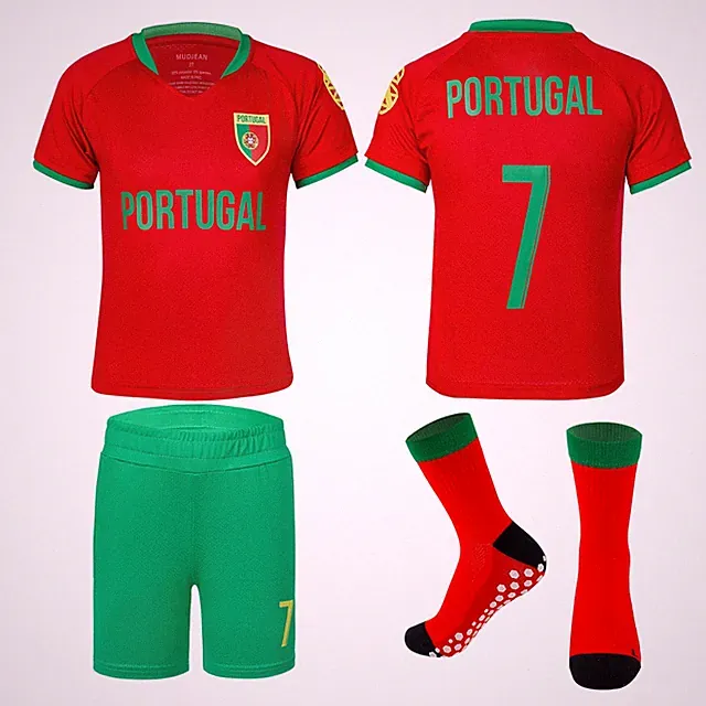 MUDJEAN Portugal T Shirt Kids Portugal Jersey for Kids Soccer Jerseys for Boys