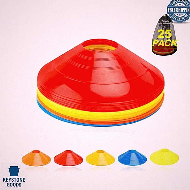 Multi-Color Agility Soccer Cones Pack for Training & Sports