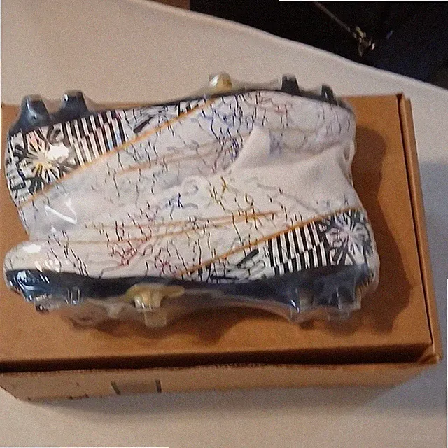 Multi-Color Soccer Cleats White with Gold and Black Accents Youth