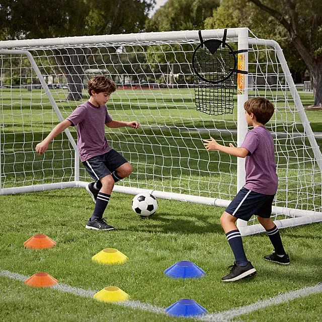 NAIZEA Soccer Goal Backyard, Folding Weatherproof HPVC Soccers Goal w/Soccer Net