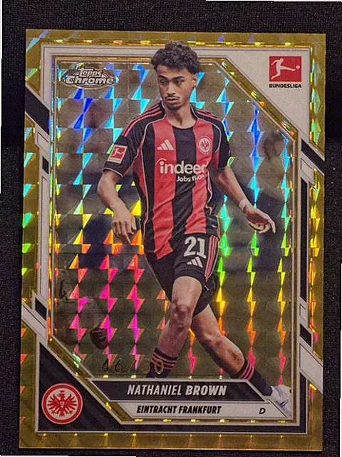 Nathaniel Brown /50 Gold Geometric 2025-26 Topps Chrome #23 Eintracht Frankfurt
