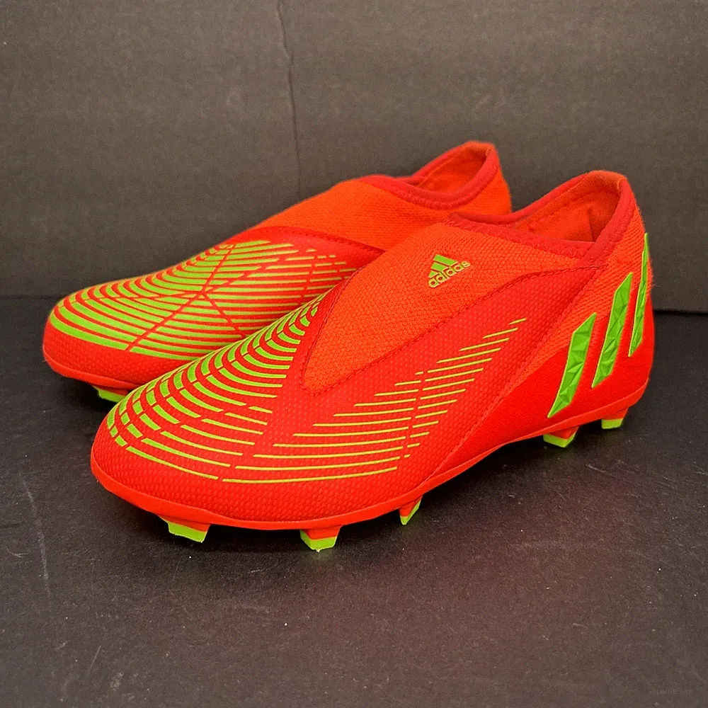 Neon Adidas Unisex Edge 3 Predator Firm Ground Soccer Cleats Size 1 Very Nice!