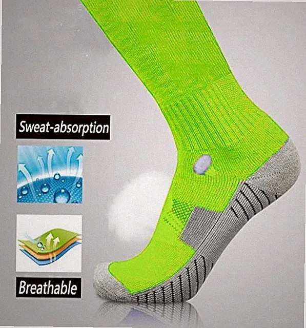 Neon Green Knee High Sports Socks Large Soccer Baseball Football