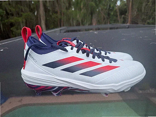 New Adidas Adizero Impact TPU 2.0 USA Baseball Cleats KK1074 Red White Size 12.5