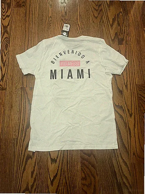 NEW Adidas Boys MLS White Tee -Miami - Messi No 10 - Youth Large (14/16)