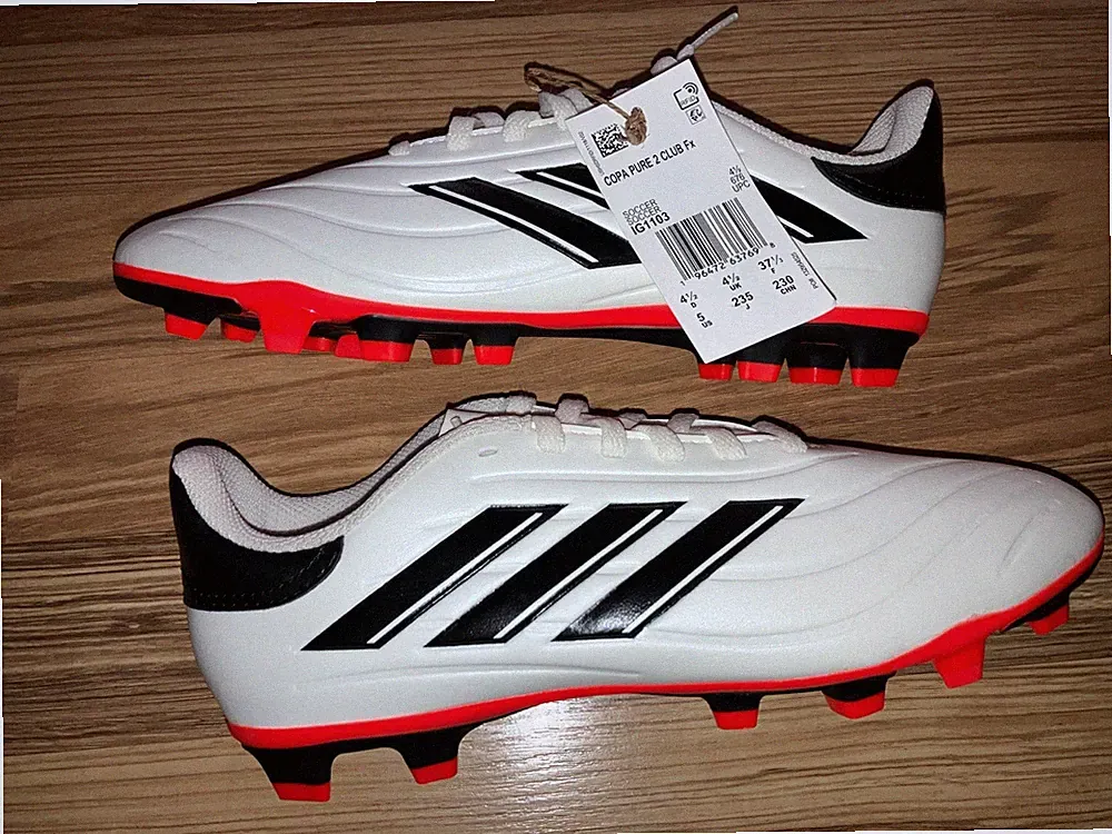 New adidas Copa Pure 2 Club FxG Soccer Cleats IG1103 Kids Size 5 Ivory Beige