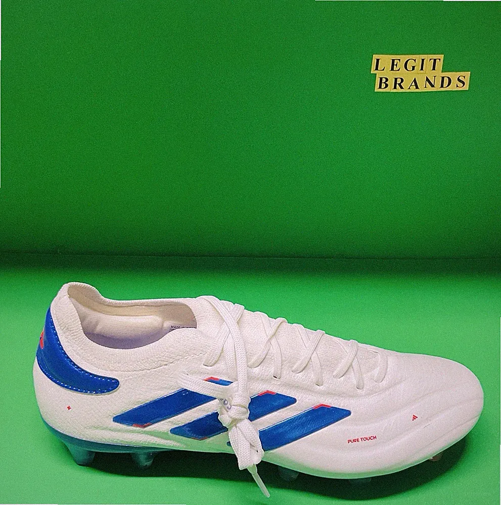 New Adidas Copa Pure 2 Elite Knit FG Soccer Cleat White Blue IG6397 Mens