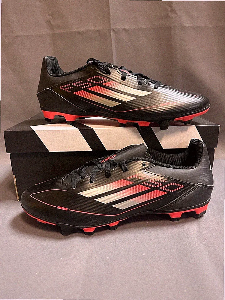 New adidas F50 Club Firm Ground/Multi Ground Soccer Cleats Black/Red - Men’s 9