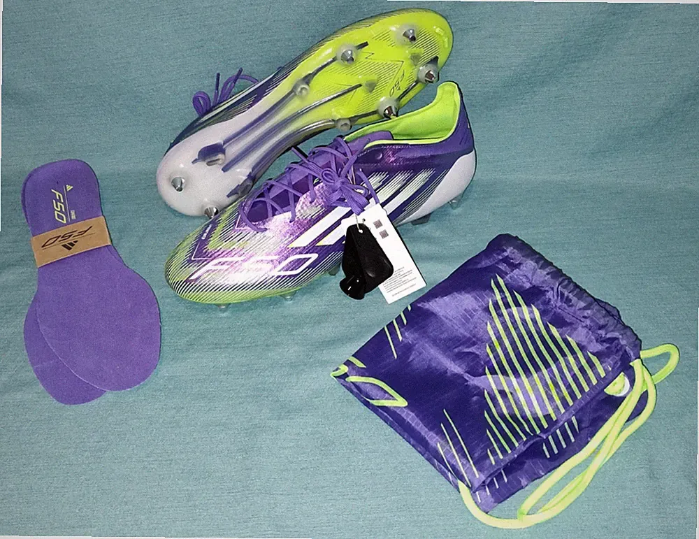 NEW Adidas F50 Elite SG Soft Ground Soccer Cleats Shoes Purple Green JH7633 12.5