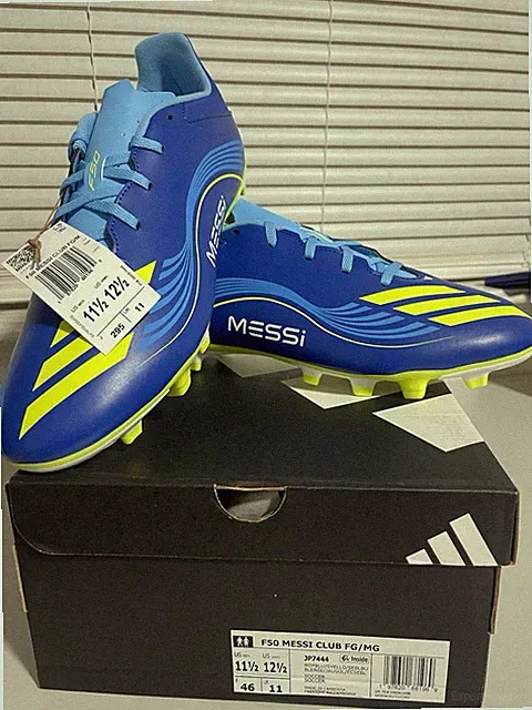 NEW Adidas F50 Messi League FG Soccer Cleats US Men's 11.5Women's 12.5 Blue