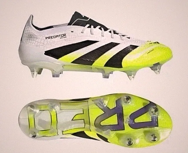 NEW Adidas Men's 13 Predator Elite SG Soccer Cleats White Volt Black JI1067