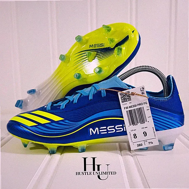 NEW Adidas Messi x F50 Pro FG Royal Blue Solar Soccer Cleats Men’s 8 Women’s 9