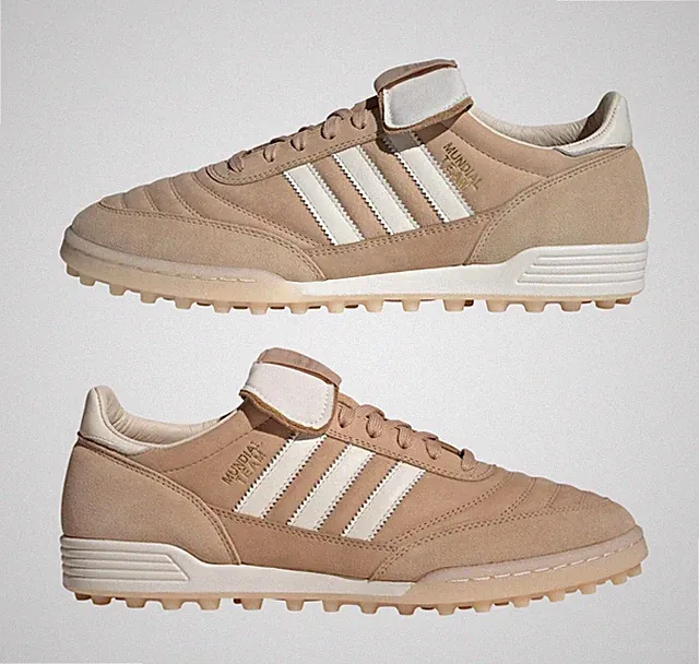New Adidas Mundial Team TF Turf Soccer Shoes Leather Suede Classic Beige-White