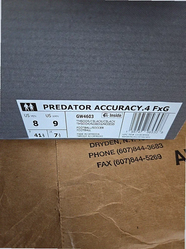 New Adidas Predator Accuracy.4 FxG Mens Size 8 Black Orange Soccer Cleats