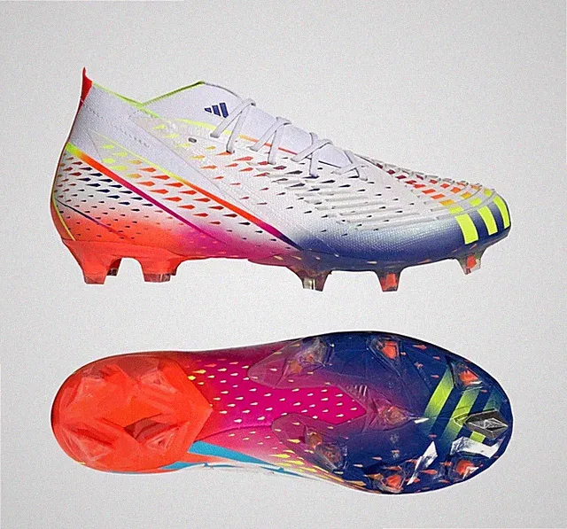 New Adidas Predator Edge.1 FG Soccer Cleats Primeknit White-Yellow-Blue SIZES 🔥