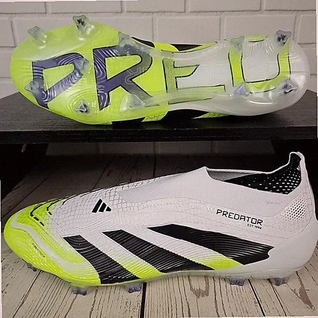 NEW Adidas Predator Elite Laceless FG Men's Size 9 White Soccer Cleats JI1075 🔴
