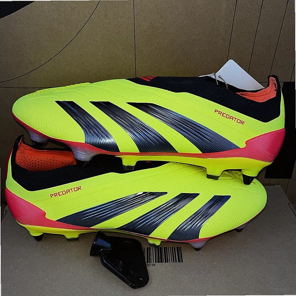 NEW Adidas Predator Elite LaceLess SG Soccer Cleats Yellow Mens Size 7 IE0046