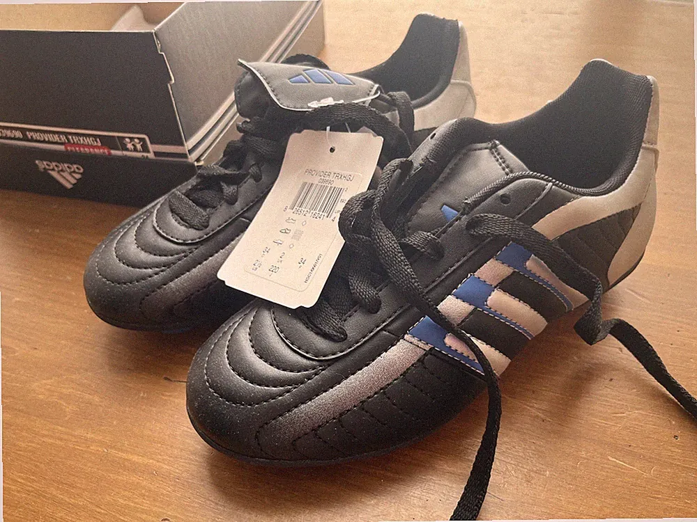 NEW Adidas Vintage PROVIDER TRX HGJ Soccer Cleat Shoe US Size 2.5 K Black/silver
