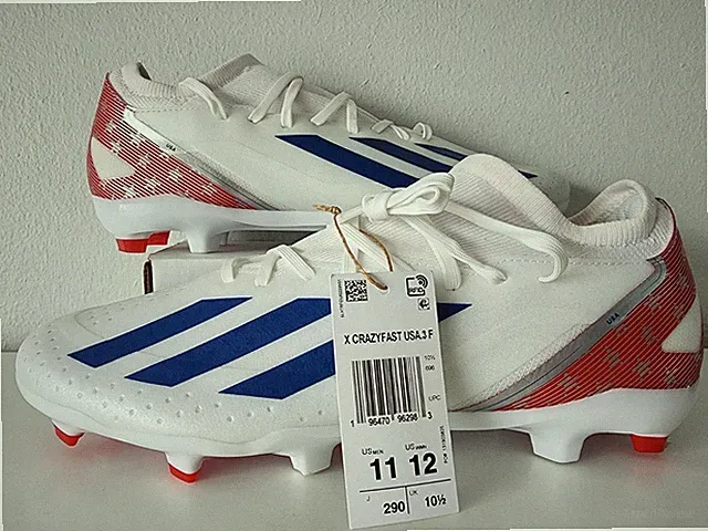 NEW Adidas X Crazyfast USA.3 FG Red White Blue USA Soccer Cleats Size 11 IG0665