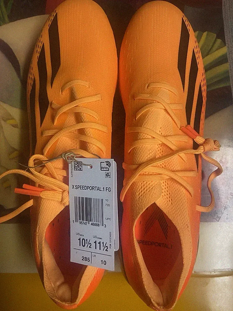 New adidas X Speedportal.1 FG GZ5109 Orange Soccer Cleats Men’s 10.5