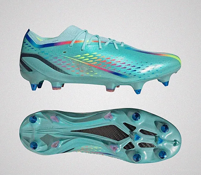 New Adidas X Speedportal.1 SG Soccer Cleats Primeknit Aqua Blue-Red-Yellow SIZES