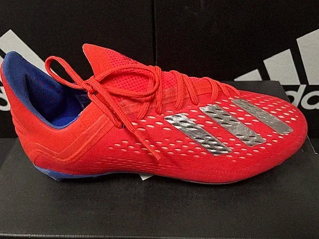 NEW ADIDAS X18.1 FG JR KIDS SOCCER CLEATS RED/SILVER BB9353 SIZE 3.5 YOUTH