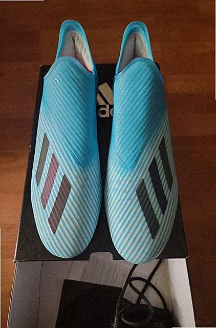NEW adidas X19+ FG Men's Soccer Cleats-F35323-Cyan/Black/Pink-Sz13 with box-bag