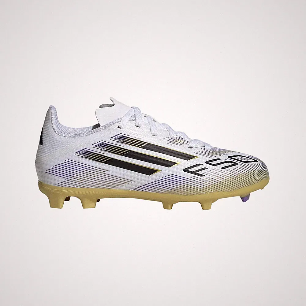 NEW Adidas Youth F50 Elite FG Soccer Cleats White Purple Gold JH7713 Size 4