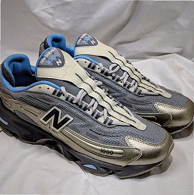 New Balance 1000 Size 10 Arid Stone Grey Blue Metallic Mesh Run NB M1000DH New