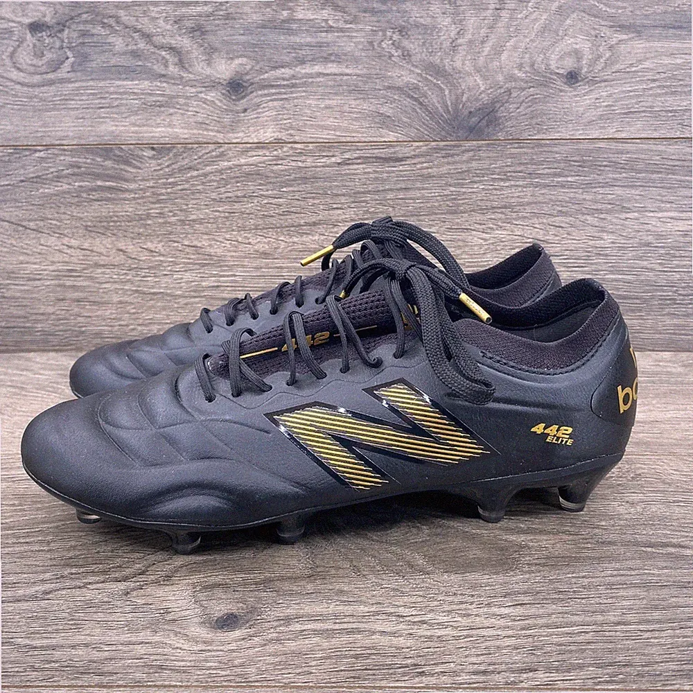New Balance 442 Elite Black Gold Soccer Cleats Men's Size US 8 FG