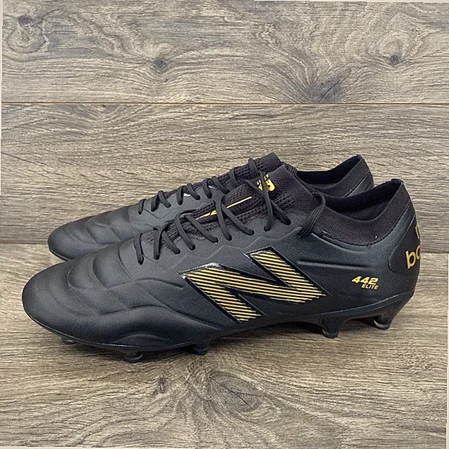 New Balance 442 Elite FG V2 Black Gold Soccer Cleats Men's 11.5 MS41FEG2
