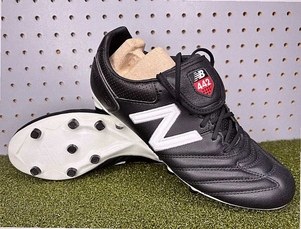New Balance 442 Pro FG Soccer Shoe, Black White Size: Mens 6.5 D / Womens 8 WIDE