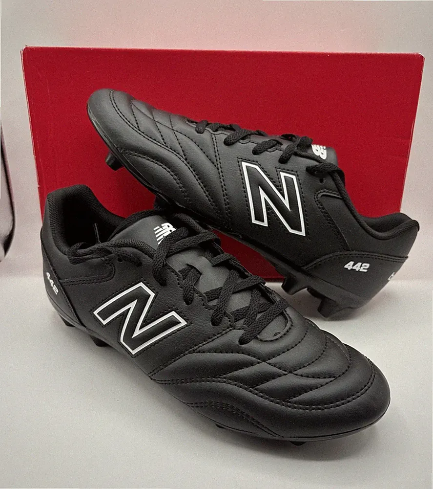New Balance 442 V2 Academy JR FG Kids Size 6 Wide W Soccer Cleats Shoes Black