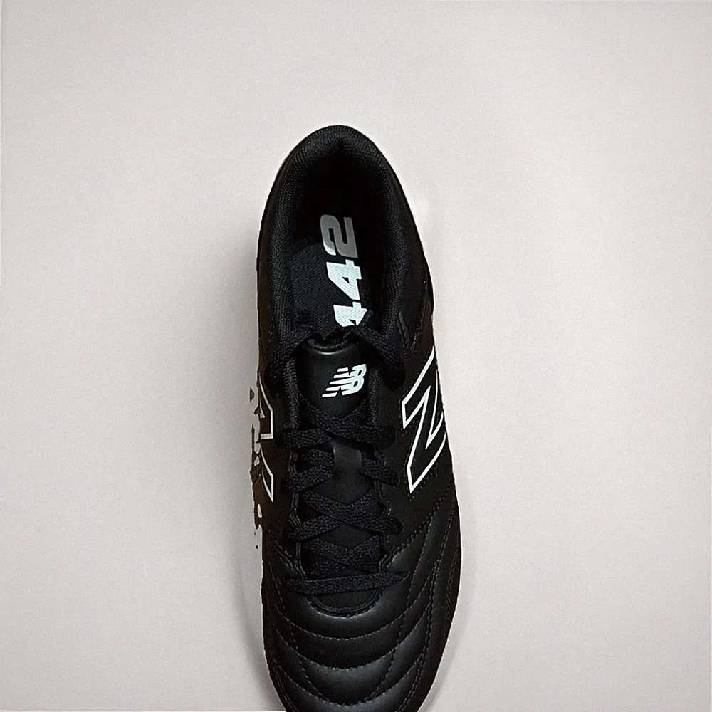 New Balance 442 v2 Academy Youth Soccer Cleats Firm Ground Black White Size 5.5