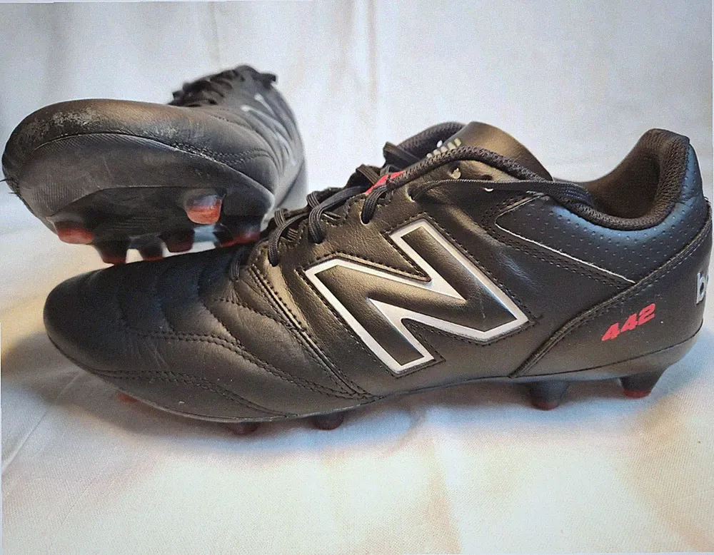 New Balance 442 V2 Pro Fg Premium Soccer Cleats Black Men's 12.5W K- Leather