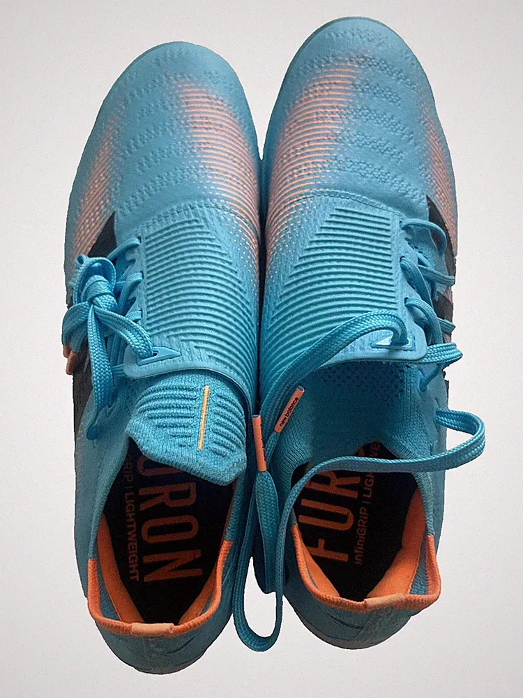 New Balance Furon Cleats V7 Pro FG SF1TS75 Sky Blue Orange Wide 2E Size 10.5 New