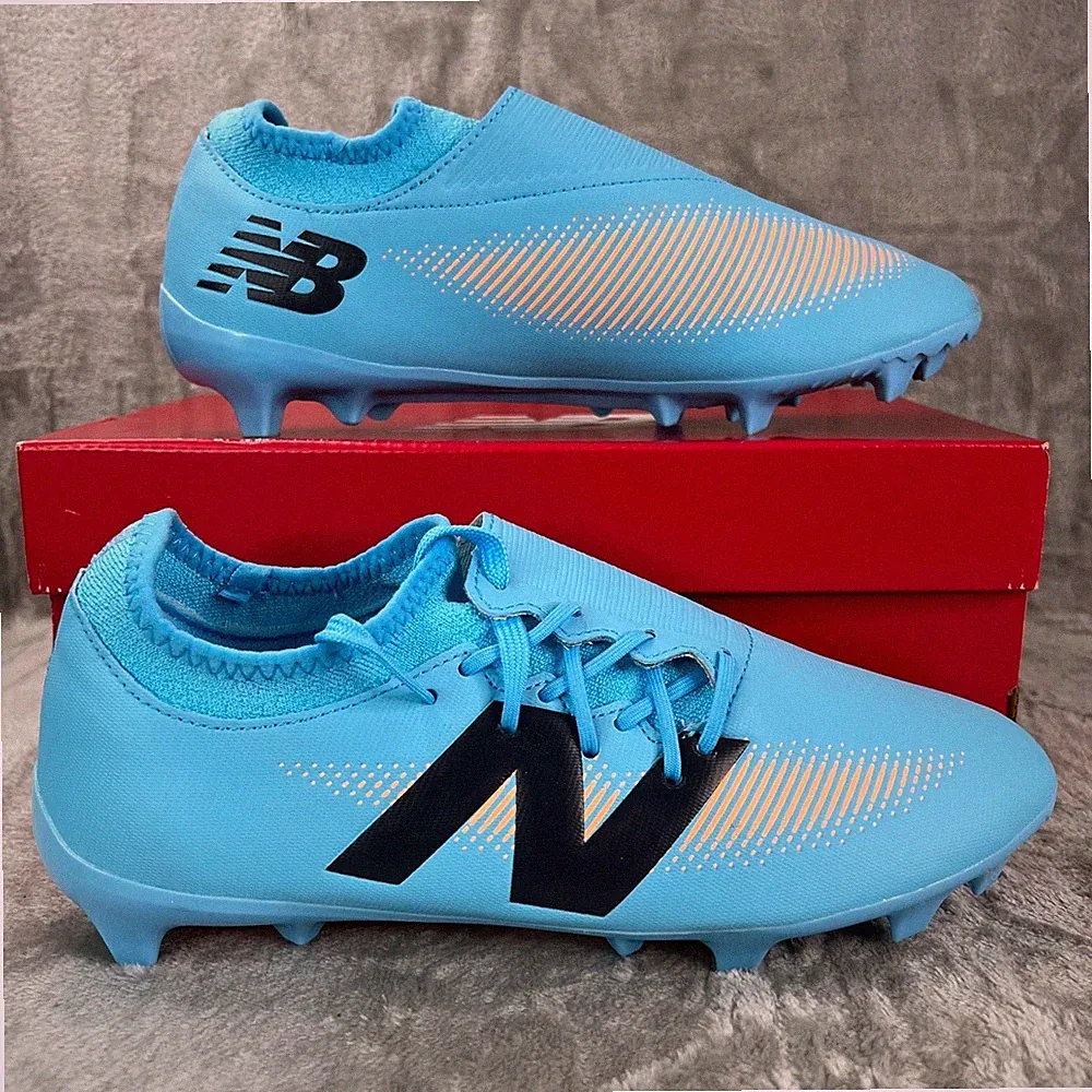 New Balance Furon Dispatch FG V7+ Mens 8 Blue Orange Soccer Cleats Firm Ground