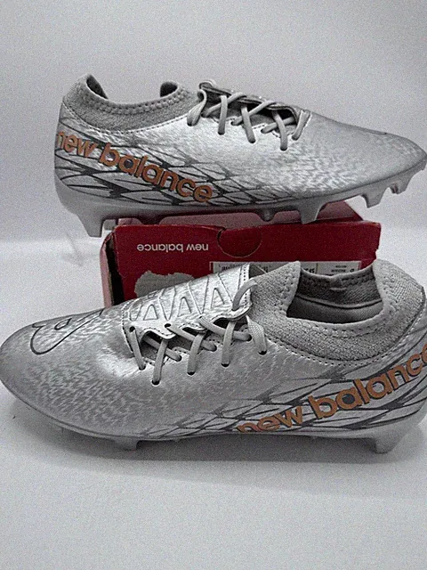 New Balance Furon Dispatch FG V7+ Mens Soccer Cleats Silver Sz 7.5