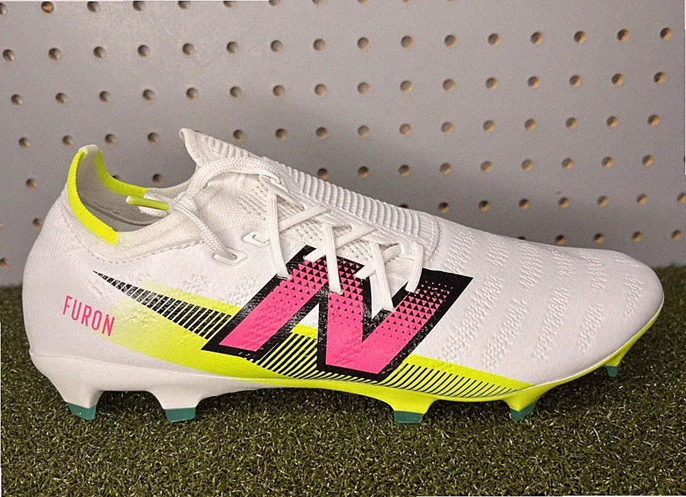 New Balance Furon Pro FG V7+ White Soccer Cleats Size: Mens 8 2E Wide Womns 9.5