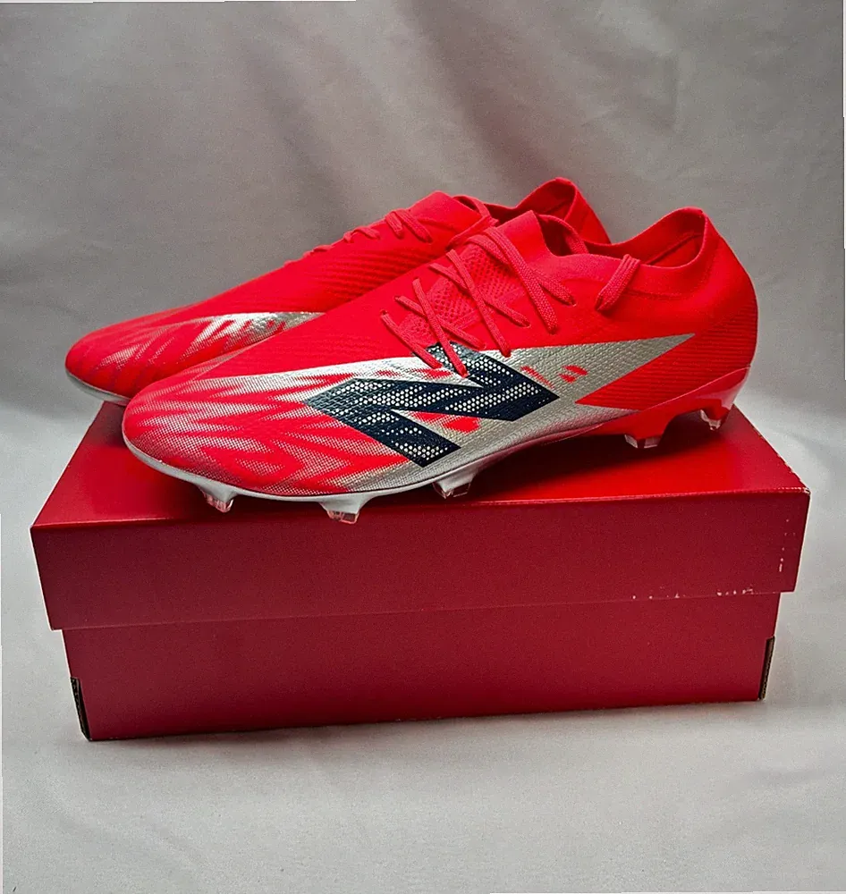 New Balance Furon Pro FG V8 Soccer Cleats Men Size 13 #SF2FMP8 Red / Silver Navy