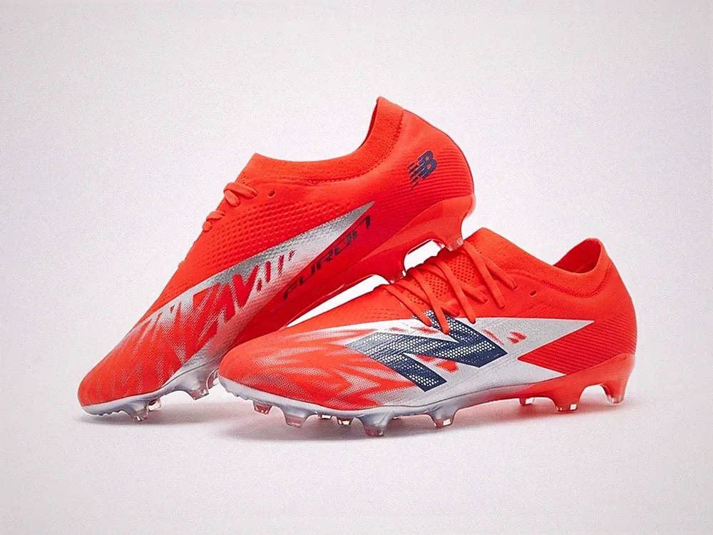 New Balance Furon Pro FG V8 Soccer Cleats Men Size 13 #SF2FMP8 Red / Silver Navy