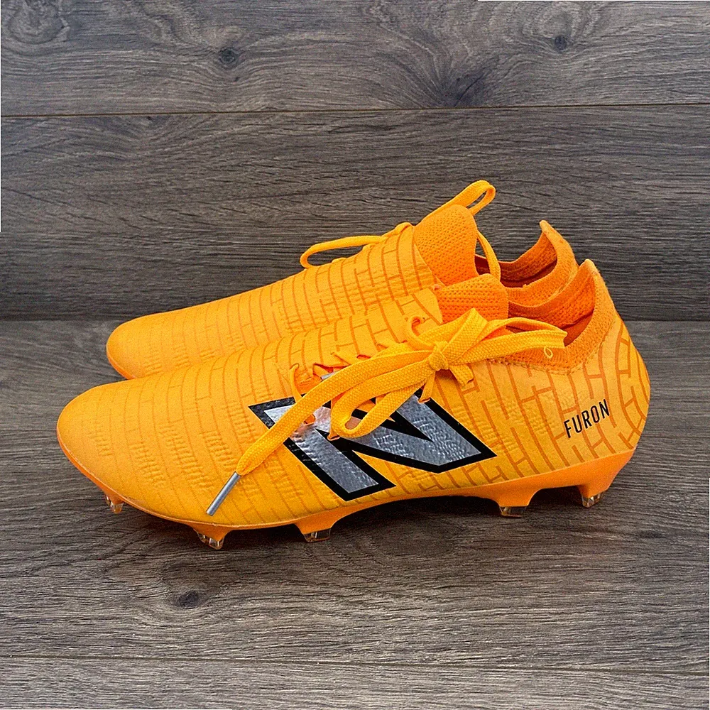 New Balance Furon v7+ Pro FG Mens 9 Orange Silver SF2FZ75 Soccer Cleats