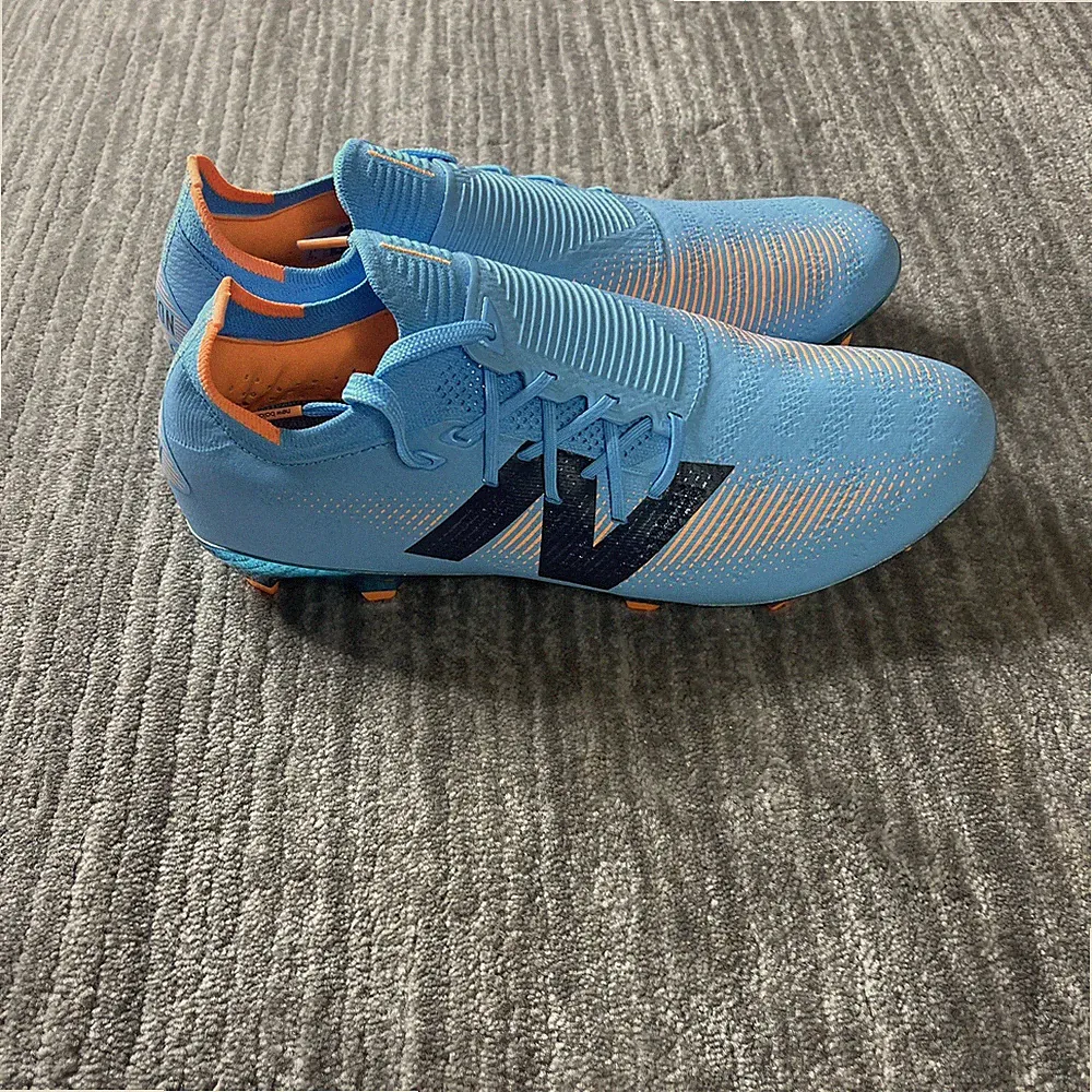 New Balance Furon v7+ Pro FG Mens 9 SF1H S75 Light Blue Soccer Cleats FuelCell