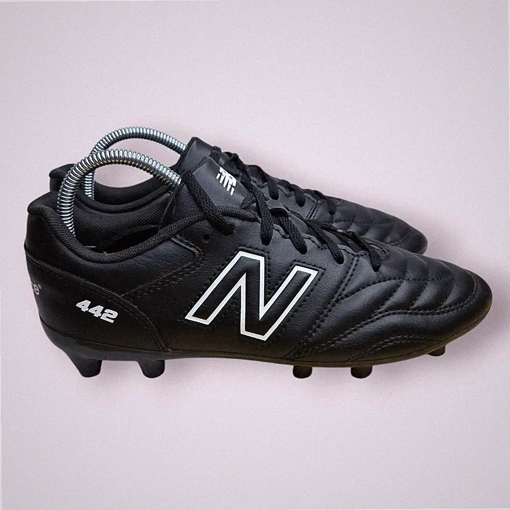 New Balance Junior 442 V2 Academy FG Wide Black White JS43FBK2 Size 4.5 Boys